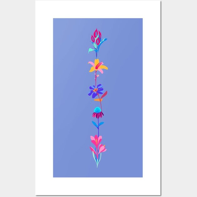 Tropical flowers vertical Wall Art by High Altitude